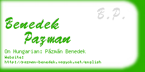 benedek pazman business card
